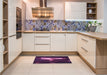Patterned Purple Lily Purple Rug in a Kitchen, pat154pur