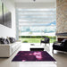 Square Patterned Purple Lily Purple Rug in a Living Room, pat154pur