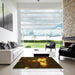 Square Patterned Black Brown Rug in a Living Room, pat154yw