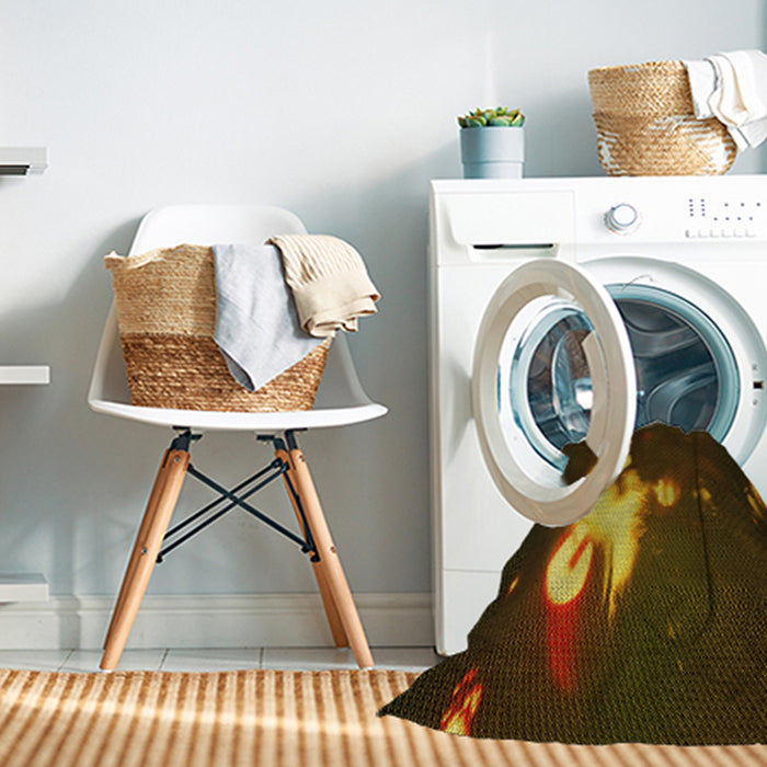 Machine Washable Transitional Black Brown Rug in a Washing Machine, wshpat154yw