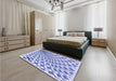 Patterned Blue Rug in a Bedroom, pat1540blu