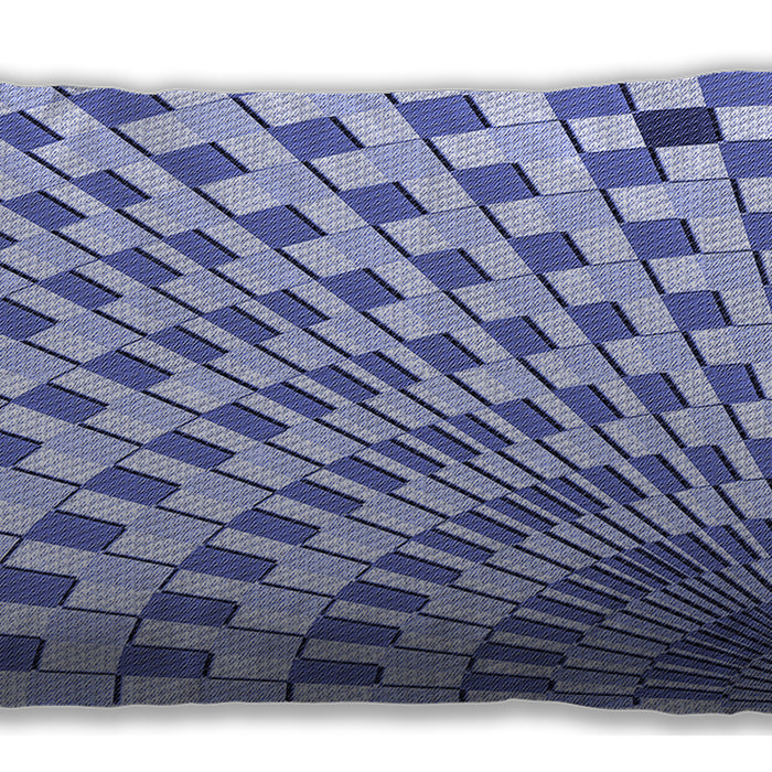 Patterned Rectangular Blue Lumbar Throw Pillow, 13 inch by 19 inch, lbpat1540blu