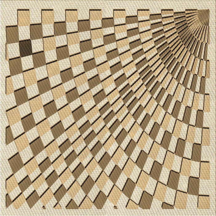 Round Patterned Khaki Gold Rug, pat1540brn