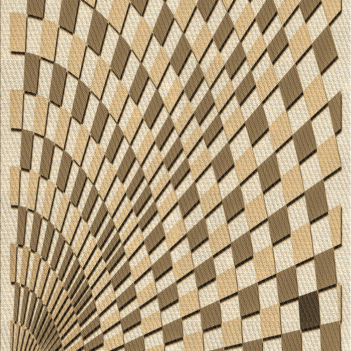 Patterned Khaki Gold Rug, pat1540brn