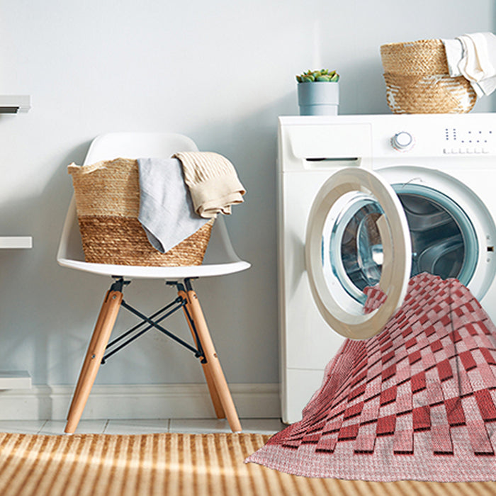 Machine Washable Transitional Red Rug in a Washing Machine, wshpat1540rd