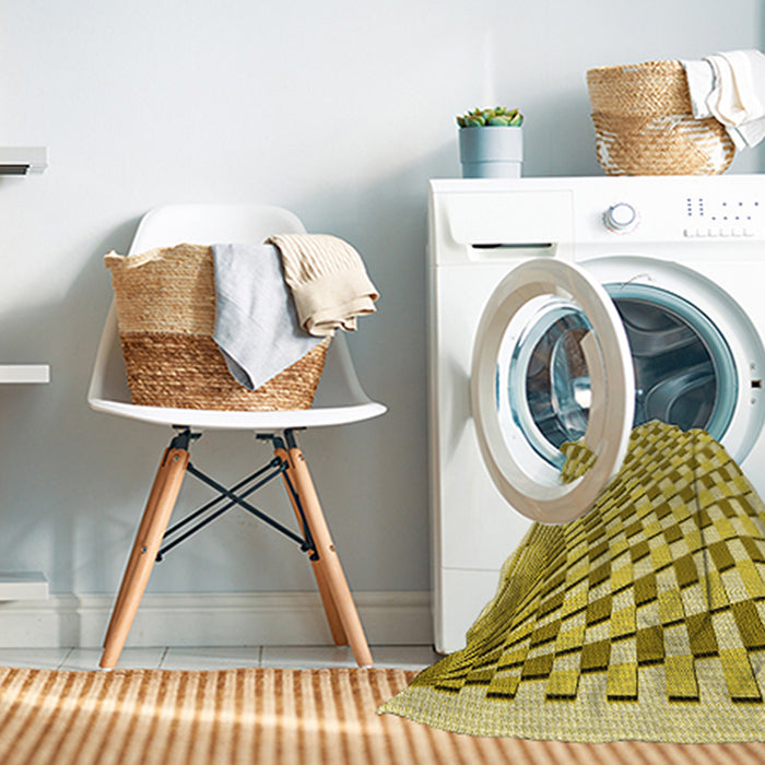 Machine Washable Transitional Dark Golden Brown Rug in a Washing Machine, wshpat1540yw