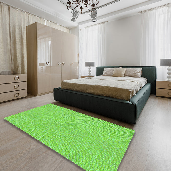Patterned Emerald Green Rug in a Bedroom, pat1541grn