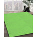 Patterned Emerald Green Rug in Family Room, pat1541grn