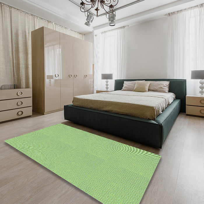 Patterned Pastel Green Rug in a Bedroom, pat1541lblu