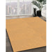 Patterned Neon Orange Rug in Family Room, pat1541org