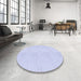 Round Patterned Lavender Blue Rug in a Office, pat1542blu