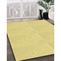 Patterned Golden Brown Yellow Rug, pat1542yw