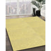 Patterned Golden Brown Yellow Rug in Family Room, pat1542yw