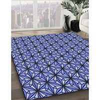 Patterned Denim Blue Rug, pat1543blu