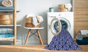 Machine Washable Transitional Denim Blue Rug in a Washing Machine, wshpat1543blu