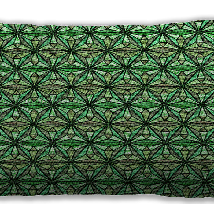 Patterned Rectangular Green Lumbar Throw Pillow, 13 inch by 19 inch, lbpat1543grn