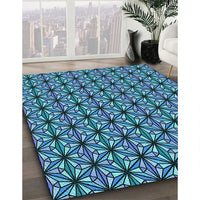 Patterned Lapis Blue Rug, pat1543lblu