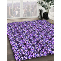 Patterned Bright Lilac Purple Rug, pat1543pur