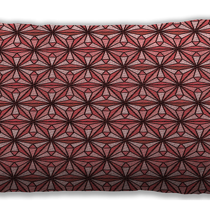 Patterned Rectangular Pastel Red Pink Lumbar Throw Pillow, 13 inch by 19 inch, lbpat1543rd