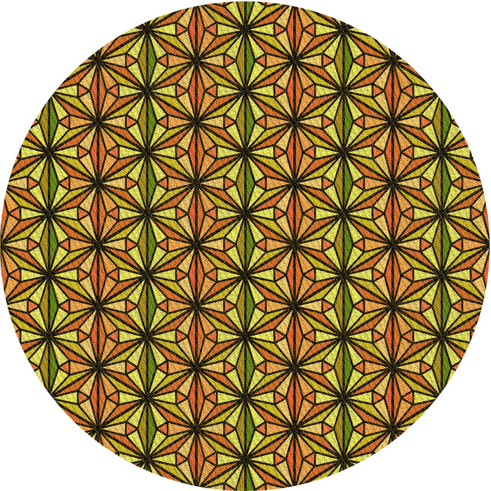 Square Patterned Yellow Rug, pat1543yw