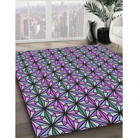 Patterned Dark Purple Novelty Rug, pat1543