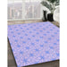 Patterned Purple Rug in Family Room, pat1544pur