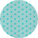 Sideview of Patterned Blue Novelty Rug, pat1544