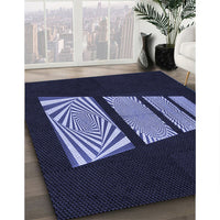 Patterned Night Blue Rug, pat1545blu