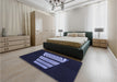 Patterned Night Blue Rug in a Bedroom, pat1545blu