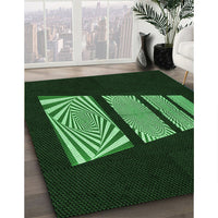 Patterned Black Rug, pat1545grn