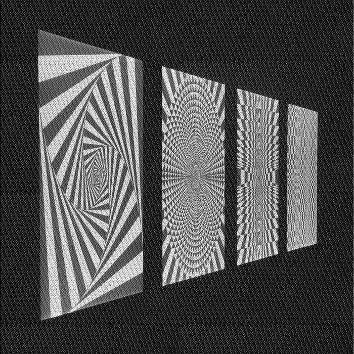 Patterned Black Rug, pat1545gry