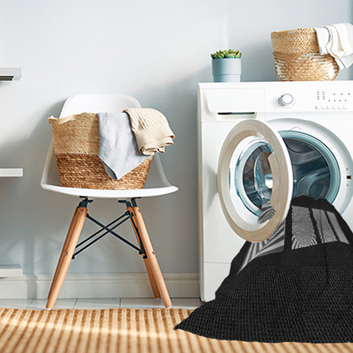Machine Washable Transitional Black Rug in a Washing Machine, wshpat1545gry