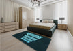 Patterned Black Rug in a Bedroom, pat1545lblu