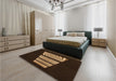 Patterned Light Brown Rug in a Bedroom, pat1545org