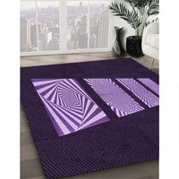 Patterned Purple Violet Purple Rug, pat1545pur