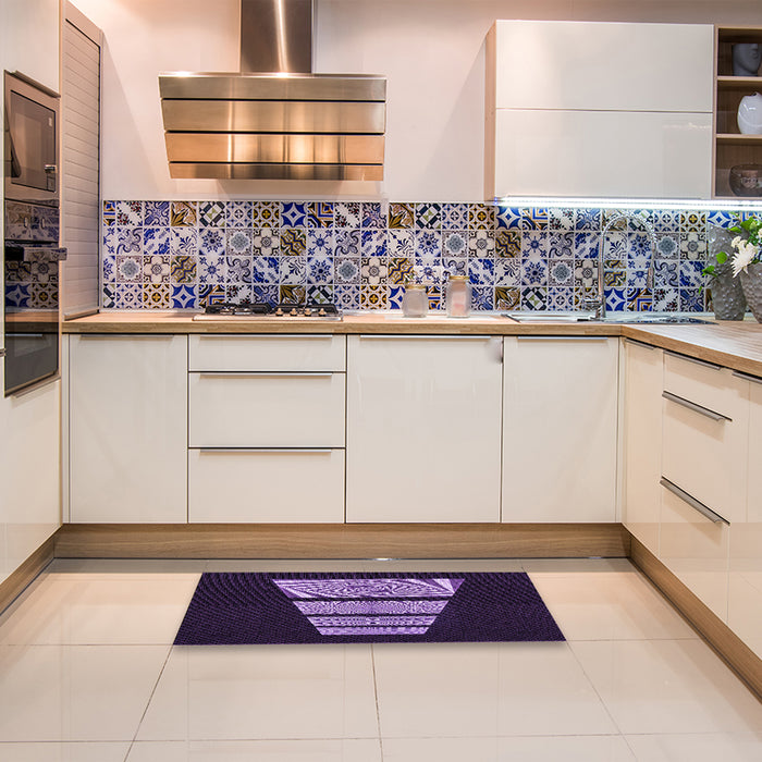 Patterned Purple Violet Purple Rug in a Kitchen, pat1545pur