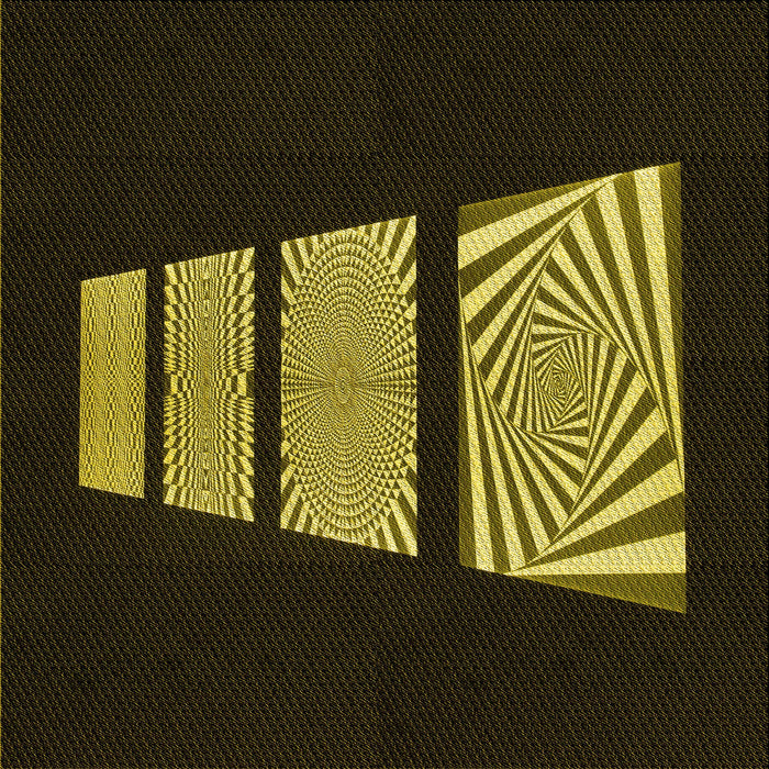 Round Patterned Dark Yellow Green Rug, pat1545yw