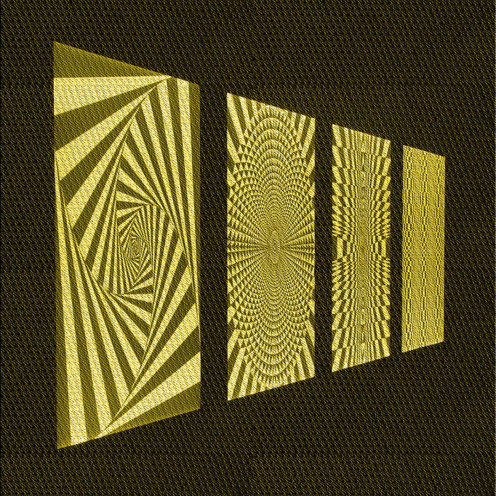 Patterned Dark Yellow Green Rug, pat1545yw