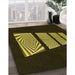 Patterned Dark Yellow Green Rug in Family Room, pat1545yw