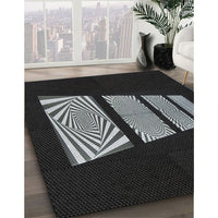 Patterned Black Novelty Rug, pat1545