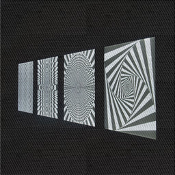 Square Patterned Black Novelty Rug, pat1545