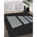 Patterned Black Novelty Rug in Family Room, pat1545