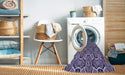 Machine Washable Transitional Purple Mimosa Purple Rug in a Washing Machine, wshpat1546blu