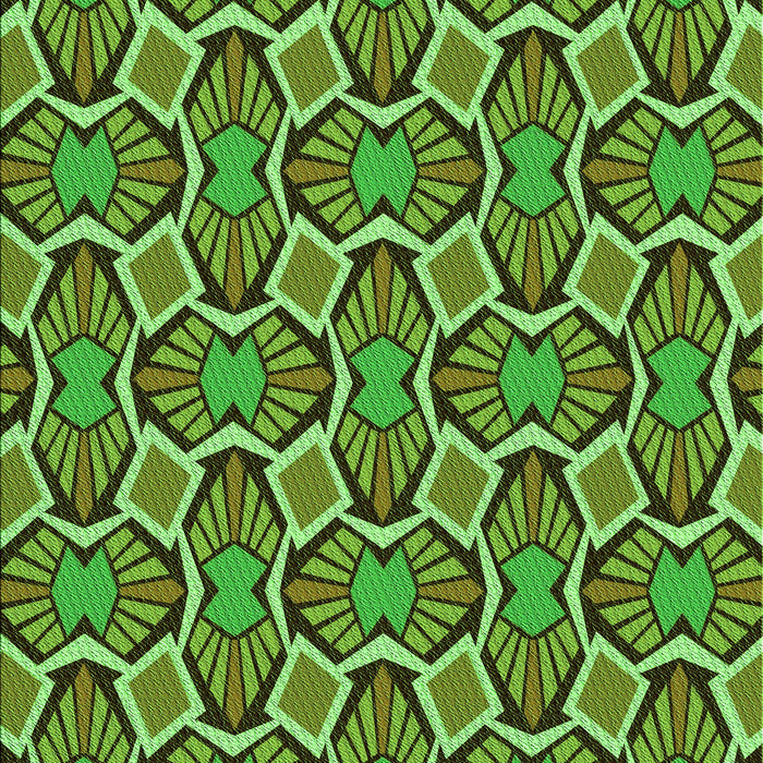 Machine Washable Transitional Green Rug, wshpat1546grn