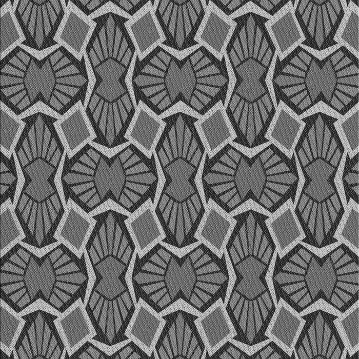 Patterned Black Rug, pat1546gry