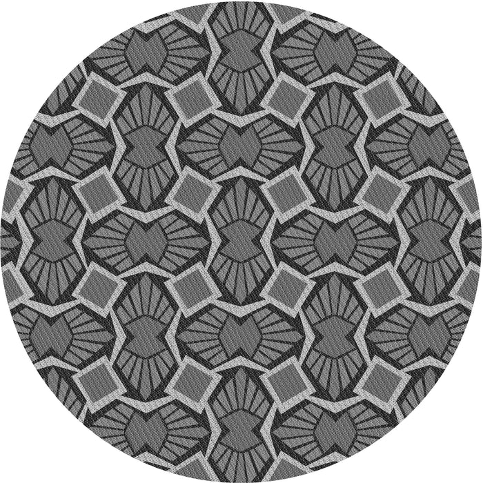 Square Patterned Black Rug, pat1546gry