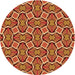 Square Patterned Orange Rug, pat1546org