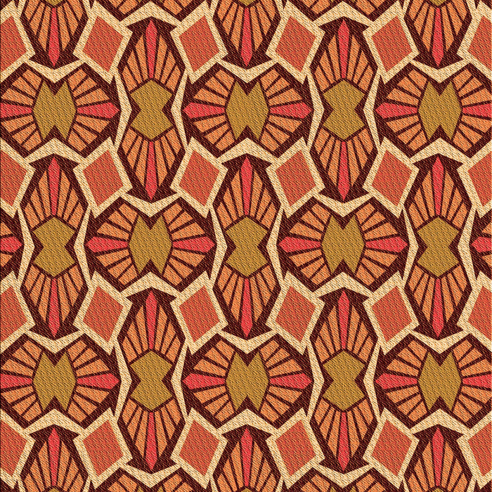 Patterned Orange Rug, pat1546org