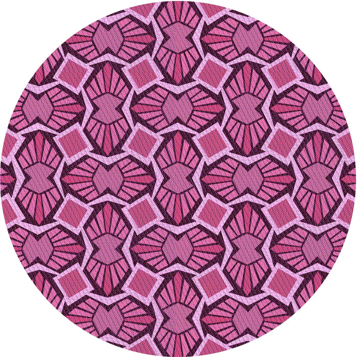 Square Patterned Rose Red Rug, pat1546pur