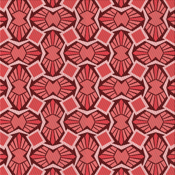 Round Patterned Red Rug, pat1546rd